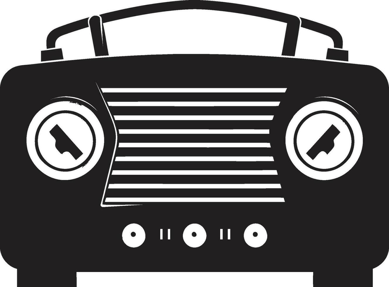 icónico radio conjunto negro vector icono eterno radio olas vector diseño