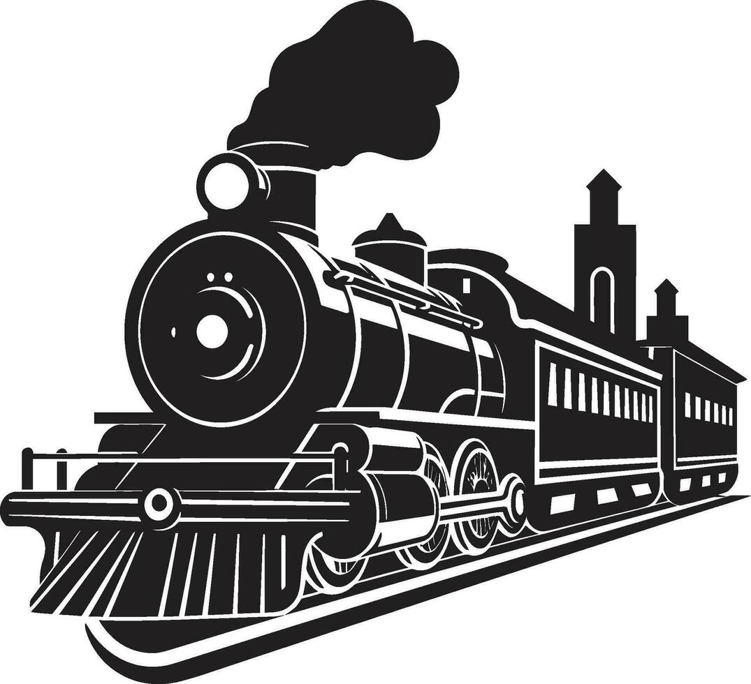 Historic Transport Lines Vector Black Design Black Vector Vintage Rails Icon