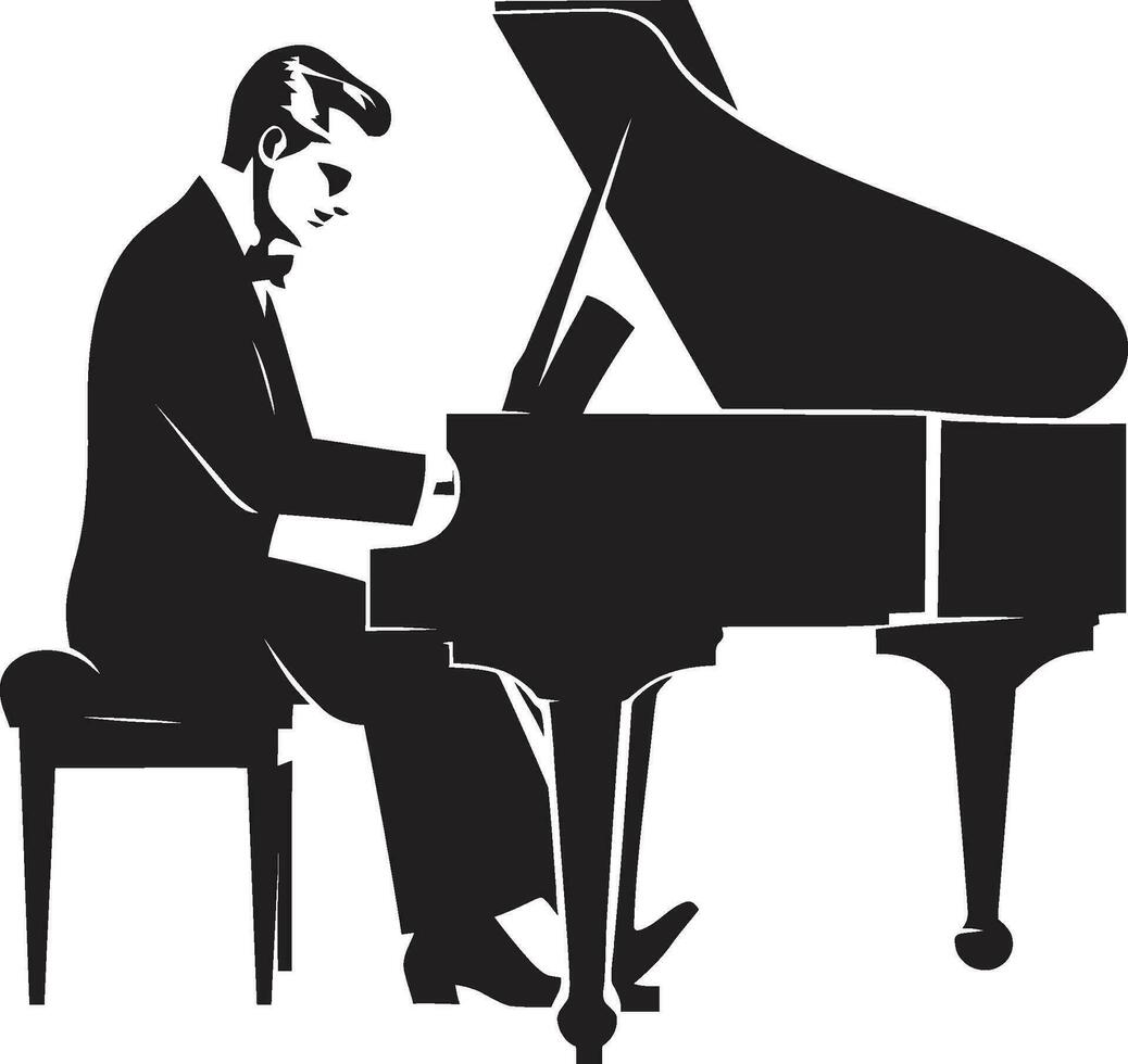 musical sabio vector diseño piano sonata artista negro icono