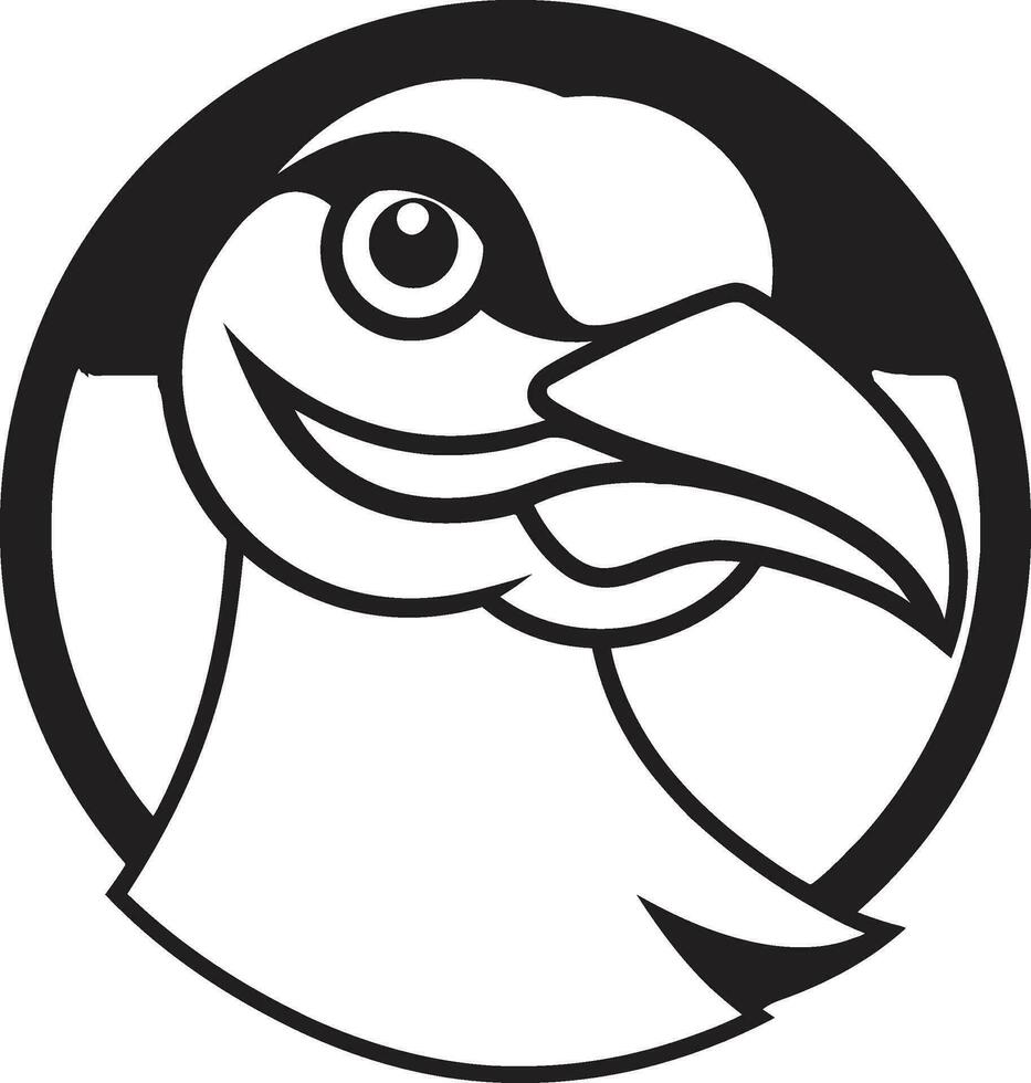 Inkwell Showcase Black Emblem in Seagull Aerial Majesty Seagull Icon in Onyx vector