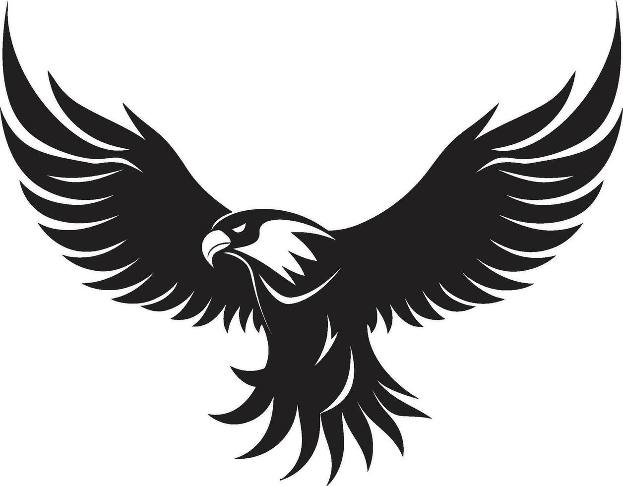 dinámica cazador silueta negro vector águila agraciado rapaz emblema vector águila icono