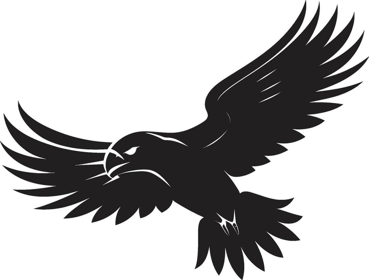 Sovereign Avian Silhouette Black Eagle Icon Elegant Predator Emblem Vector Eagle