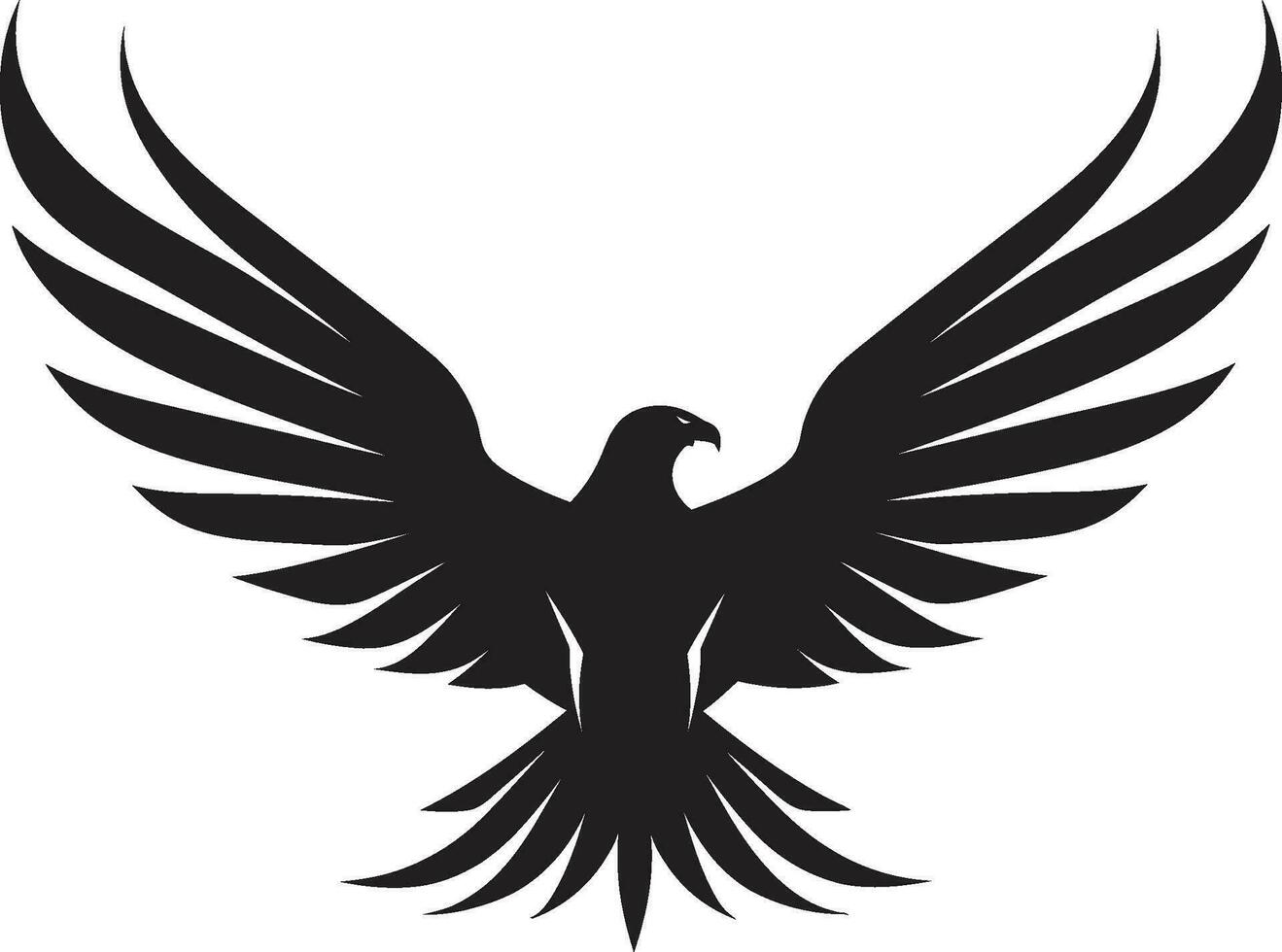 Graceful Avian Sovereignty Black Vector Design Eagle Eye Hunter Eagle Vector Icon