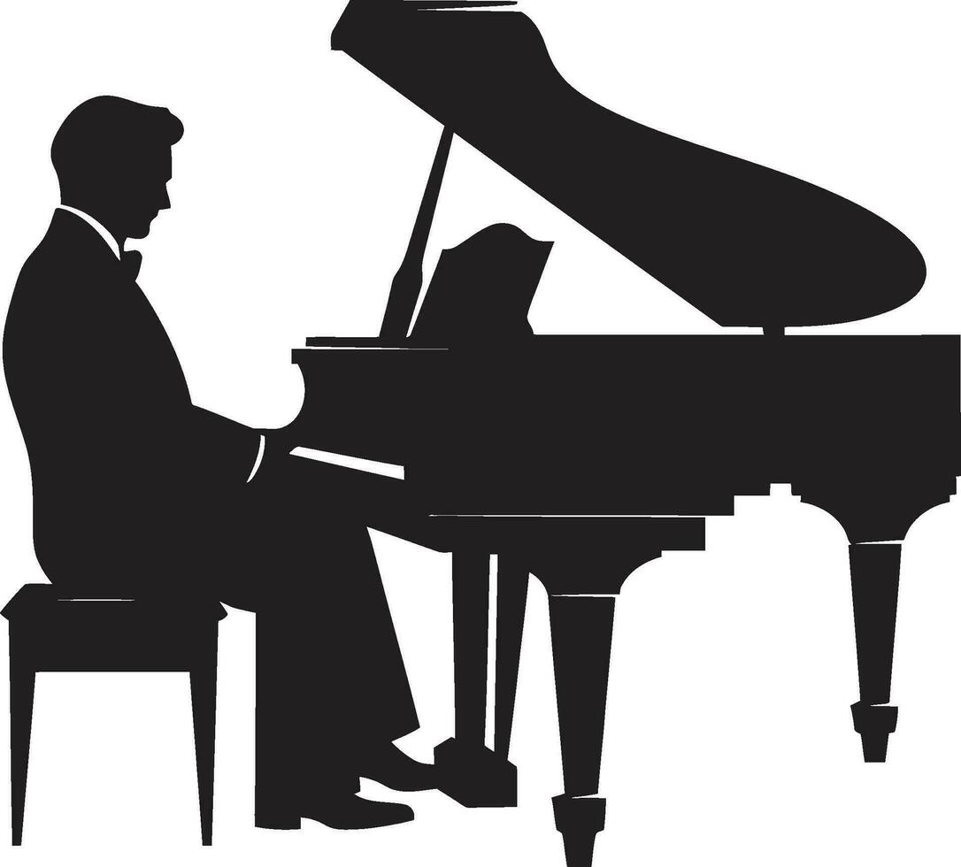 Masterful Melodies Black Vector Icon Symphonic Player Vector Design
