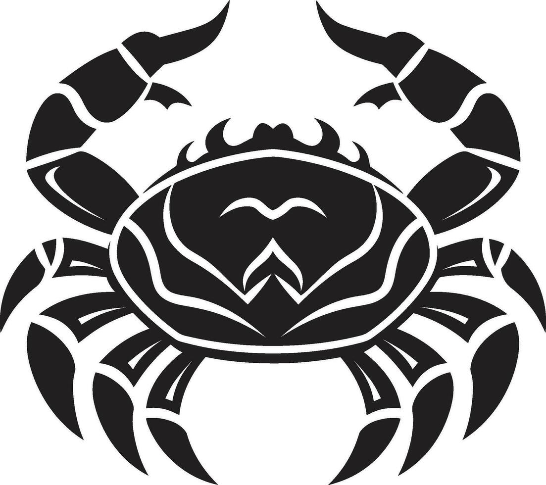 Wave Warrior Vector Crab Symbol Crustacean Crown Crab Icon Vector