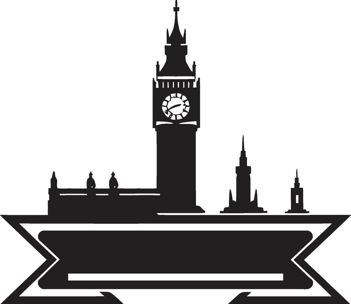 Westminster View Black Vector Design Classic City Icon Vector Black London