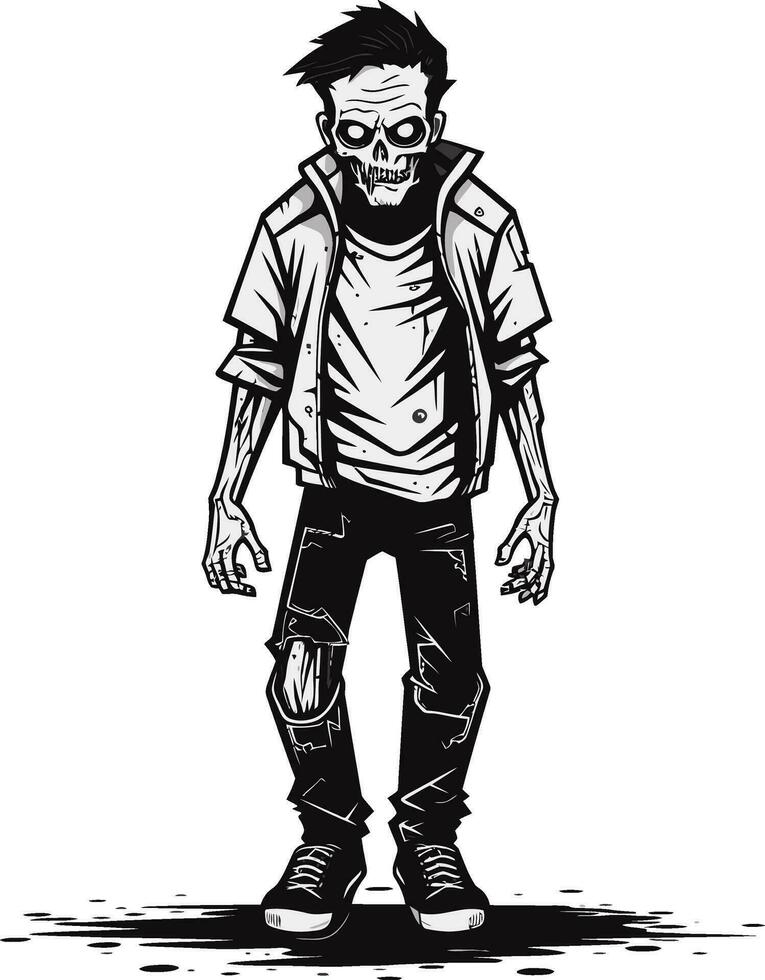 Zombie Vigor Full Body Design Undead Incarnation Vector Representation