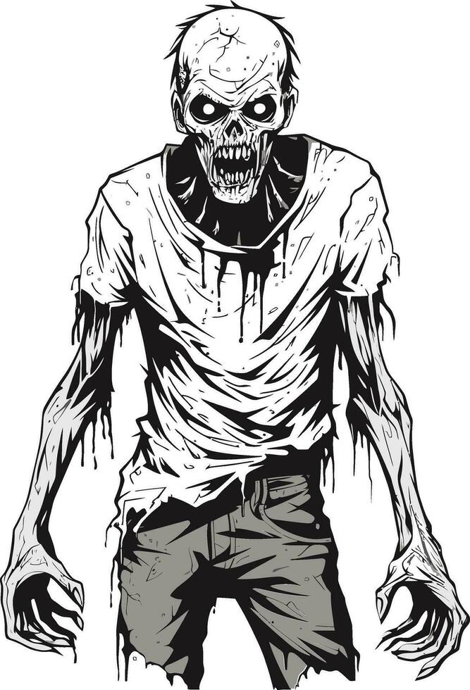 Cadaverous Vector Avatar Full Body Design Zombie March Vector Representation