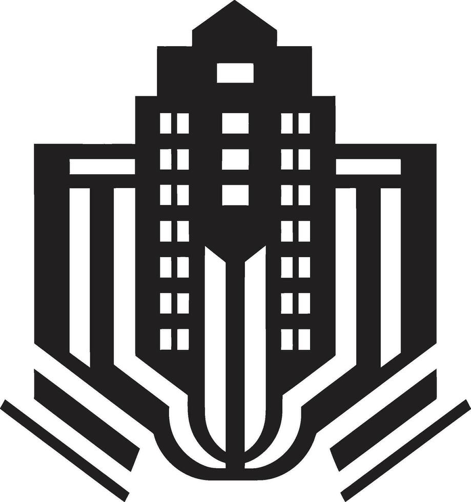 Cityscape Secrets Monochrome Vector Craftsmanship Architectural Marvel Black Vector Design