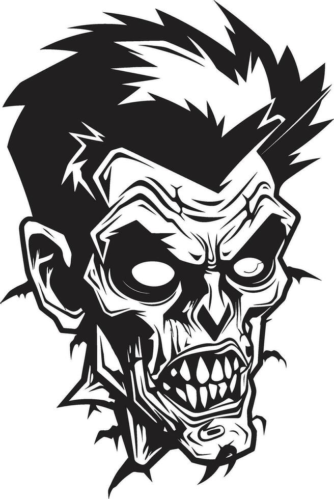 Ghastly Zombie Emblem Mascot Vector Zombie Mascot Impression Vector Design