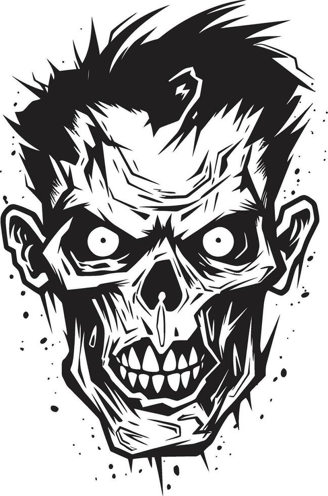 zombies sin control cráneo vector icono zombies desenredado tema loco cráneo