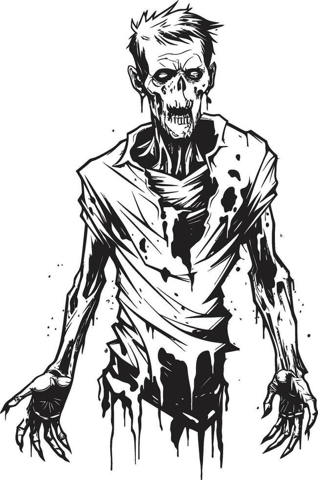 zombi amenaza postura lleno cuerpo vector diseño muertos vivientes encarnación vector diseño