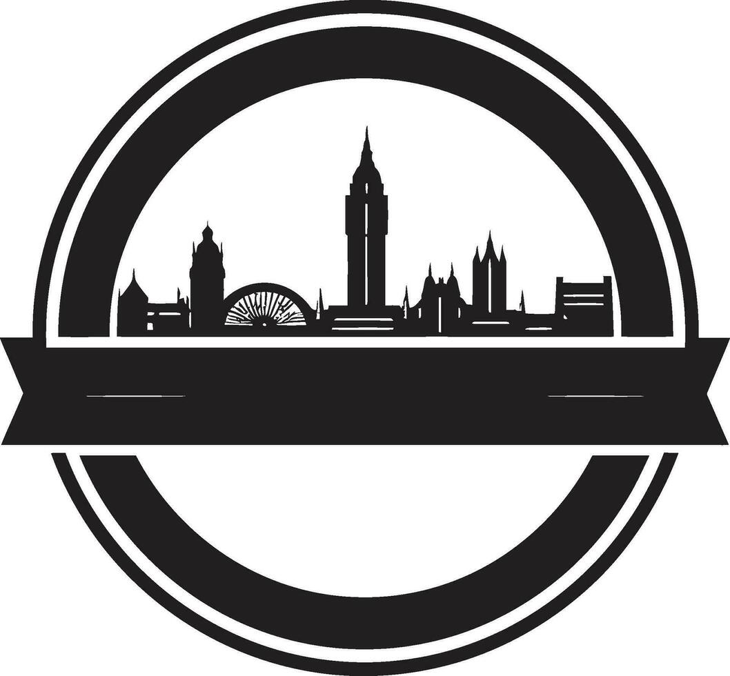 London at Night Black Icon Summit Seeker Silhouette Black Vector Icon