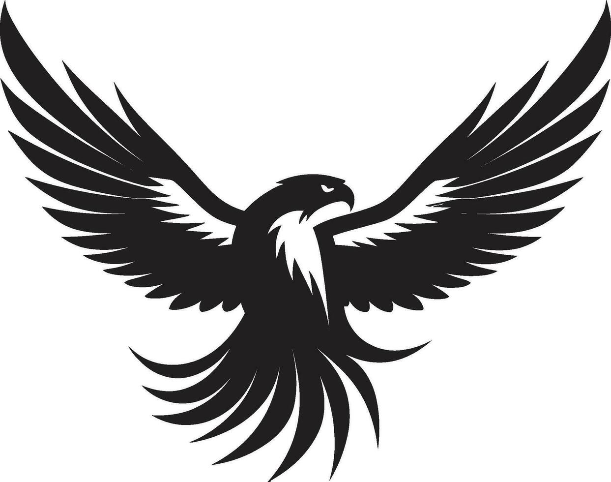 Majestic Flight Profile Vector Eagle Noble Hunter Silhouette Black Eagle Icon