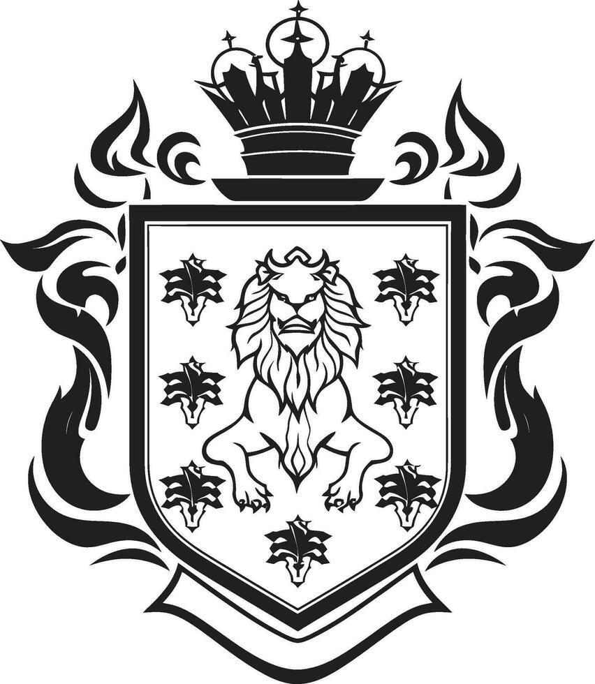 Imposing Vector Dynasty Crest Black Icon Noble Knightly Insignia Vector Design