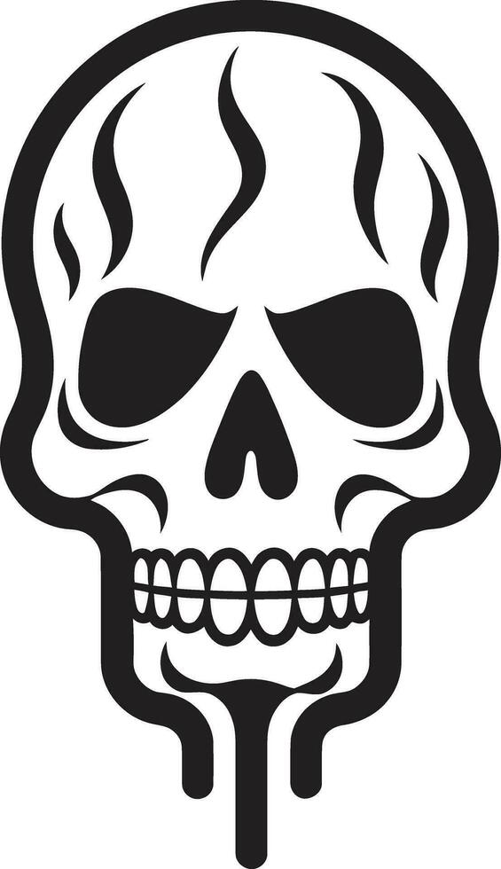 Chilling Cone Black Logo Design with Skull Cone Glacial Grin Ice Cream Cone Shaped Skull Icon vector