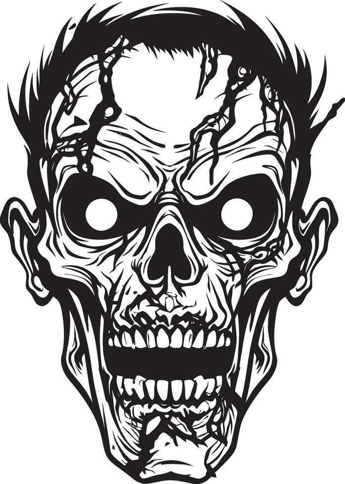 Frantic Zombie Skull Vector Design Zombies Delirium Crazy Skull Vector