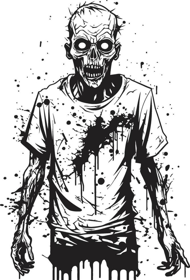 Macabre Resurgence Full Body Zombie Vector Zombie March Vector Design Icon