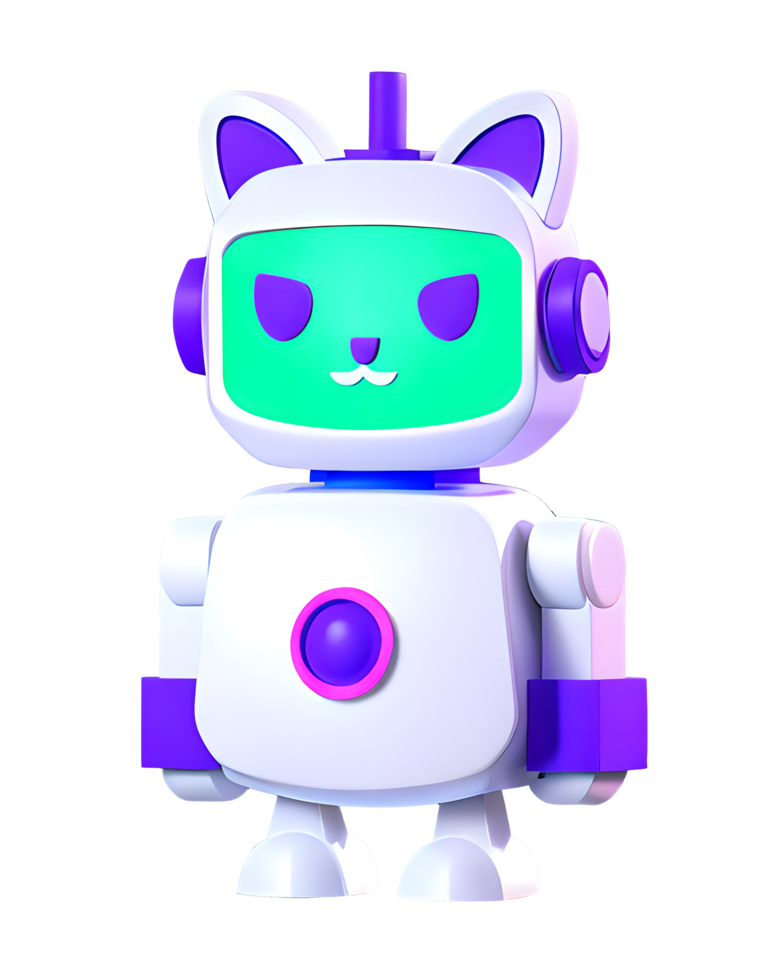 3d Illustration von ein Roboter Katze png