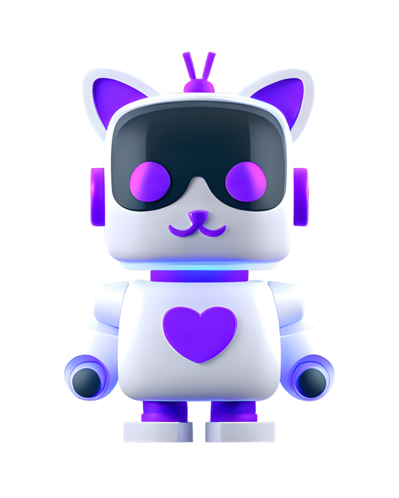 3d Illustration von ein Roboter Katze png