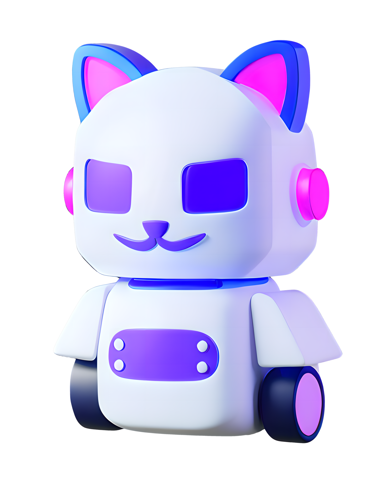 3D Illustration of a robot cat 35009664 PNG