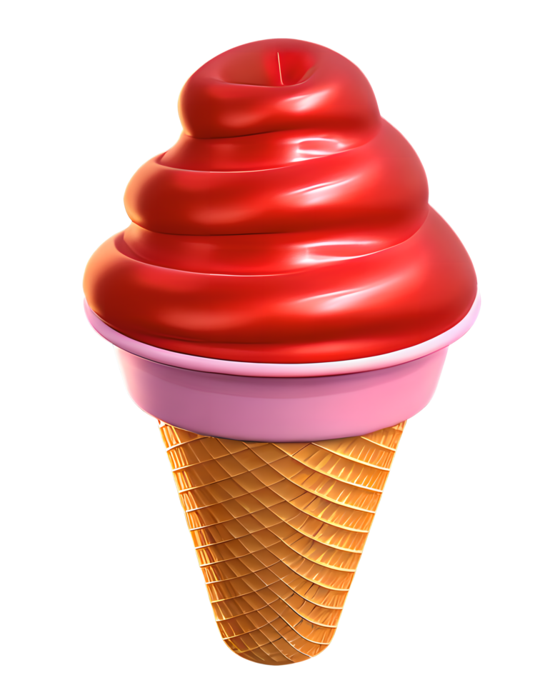 3D Illustration of Ice Cream png