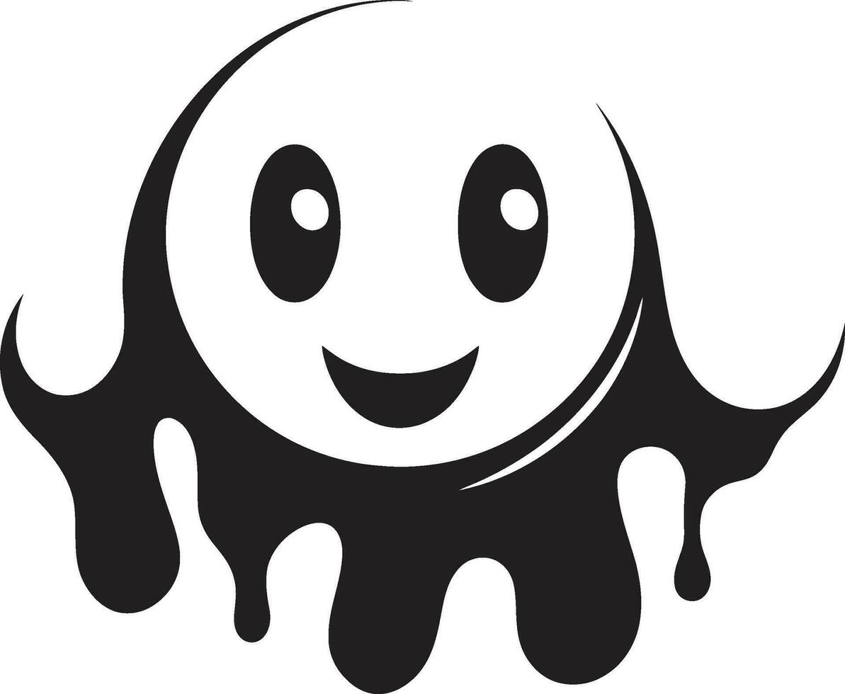 Gothic Glop An Iconic Slime Monster Emblem Ebon Enigma A Stylish Slime Icon vector