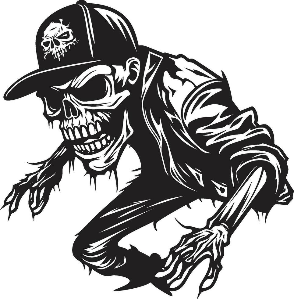 Undead Beatbox Zombie Hip Hop Icon Zombie Mic Check Hip Hop Vector Design