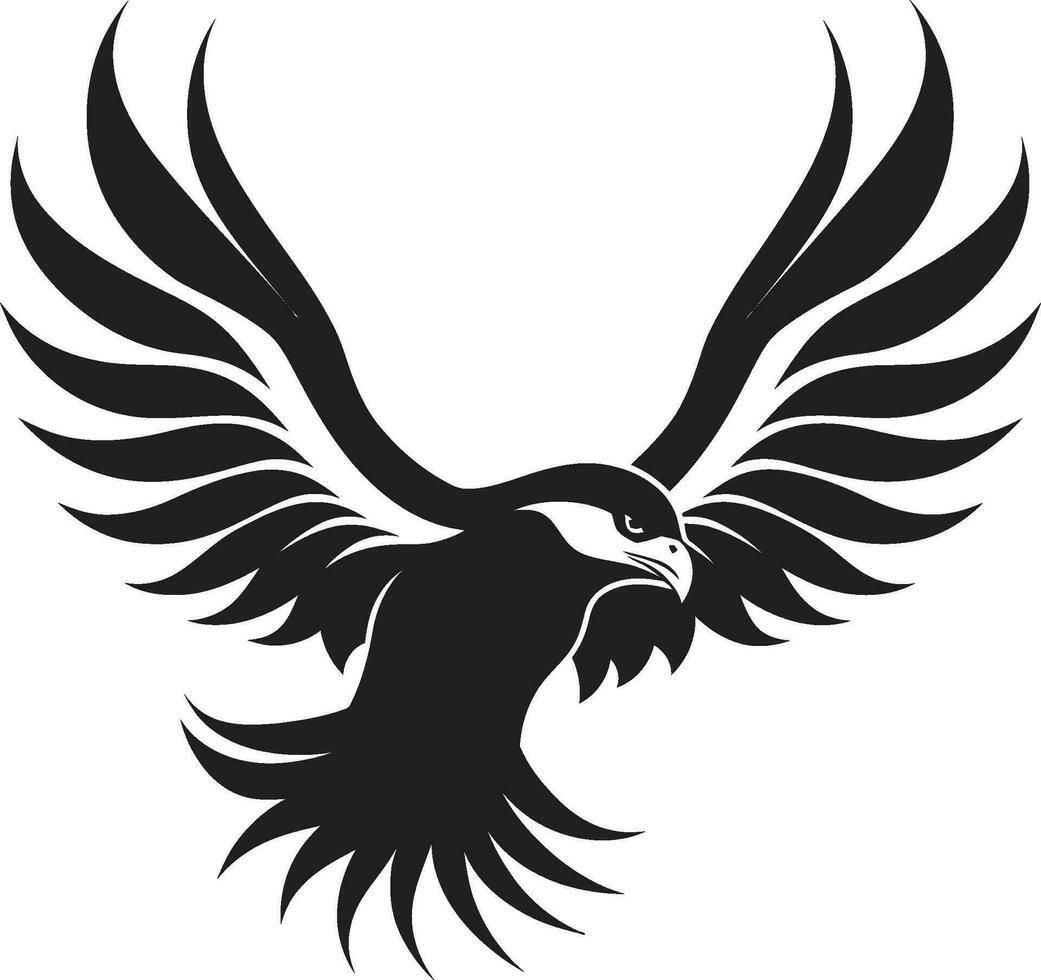 aéreo soberanía negro vector águila dinámica cazador emblema águila icono