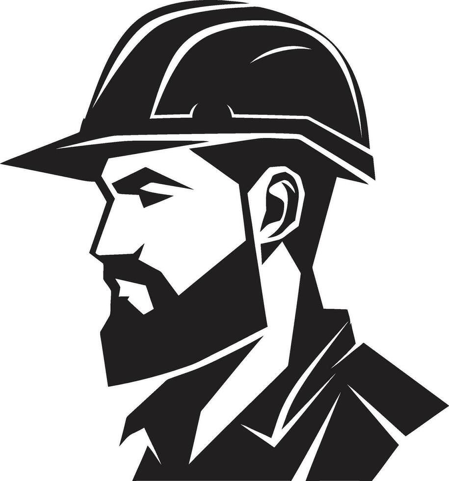 Builders Emblem Construction Worker Vector Construction Crew Icon Vector Design