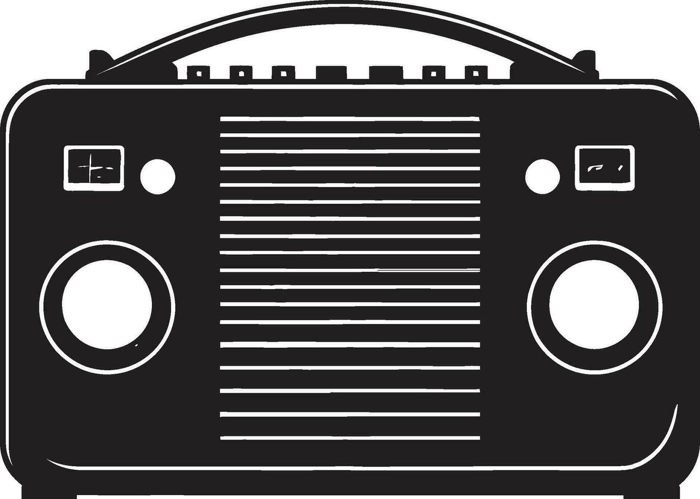 Retrospective Radio Device Black Vector Icon Vintage Sound System Vector Design