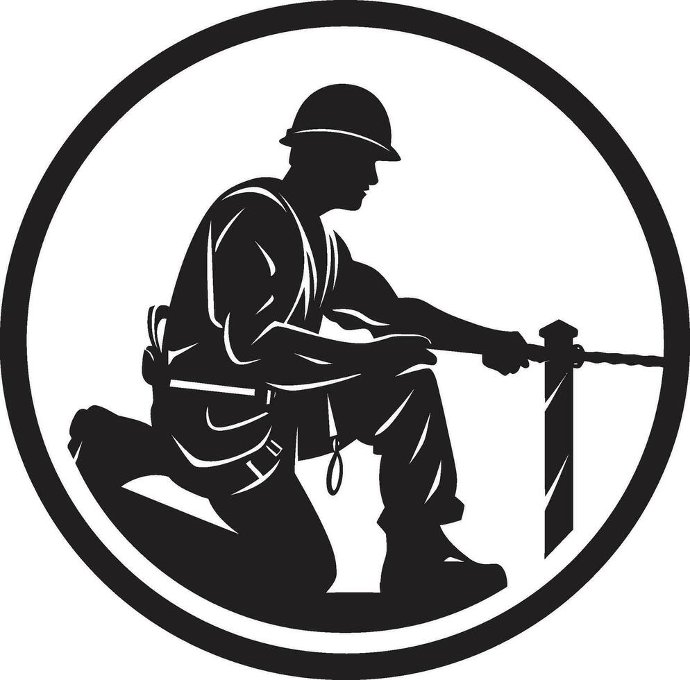 Electrical Specialist Vector Design Power Technician Emblem Black Icon