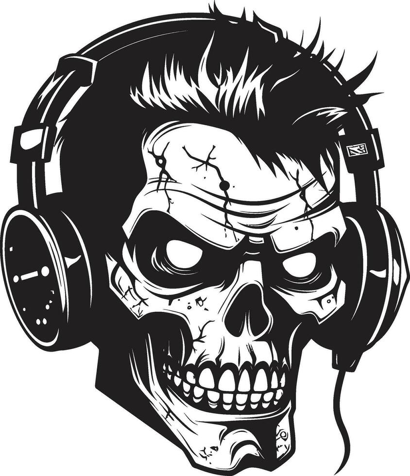 zombi DJ spinsanidad zombi vector etéreo DJ Maestro vector diseño