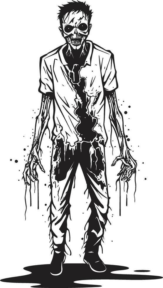 Zombie Menace Stance Vector Zombie Design Zombie Marching Icon Full Body Impression