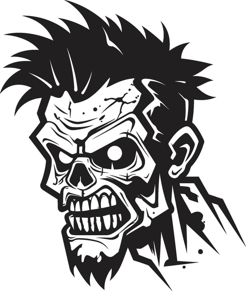 macabro mascota símbolo zombi vector icono zombi mascota enigma vector ilustración