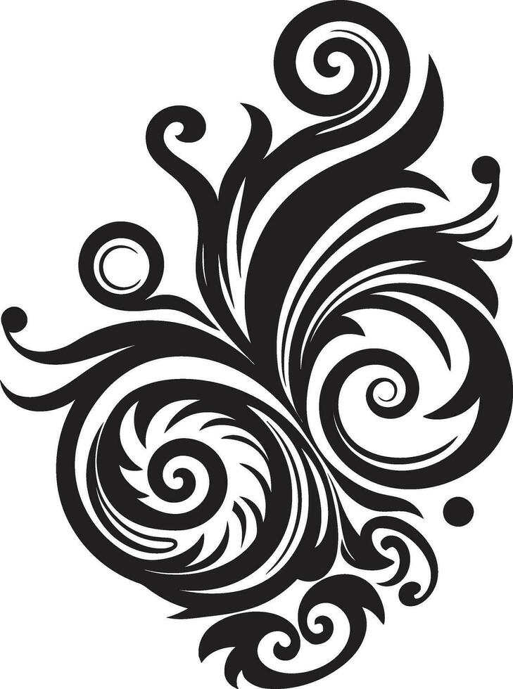 Curvilinear Fusion Curly Designs in Modern Vectors Sculpted Torsion Abstract Curly Vector Art in Modern Era