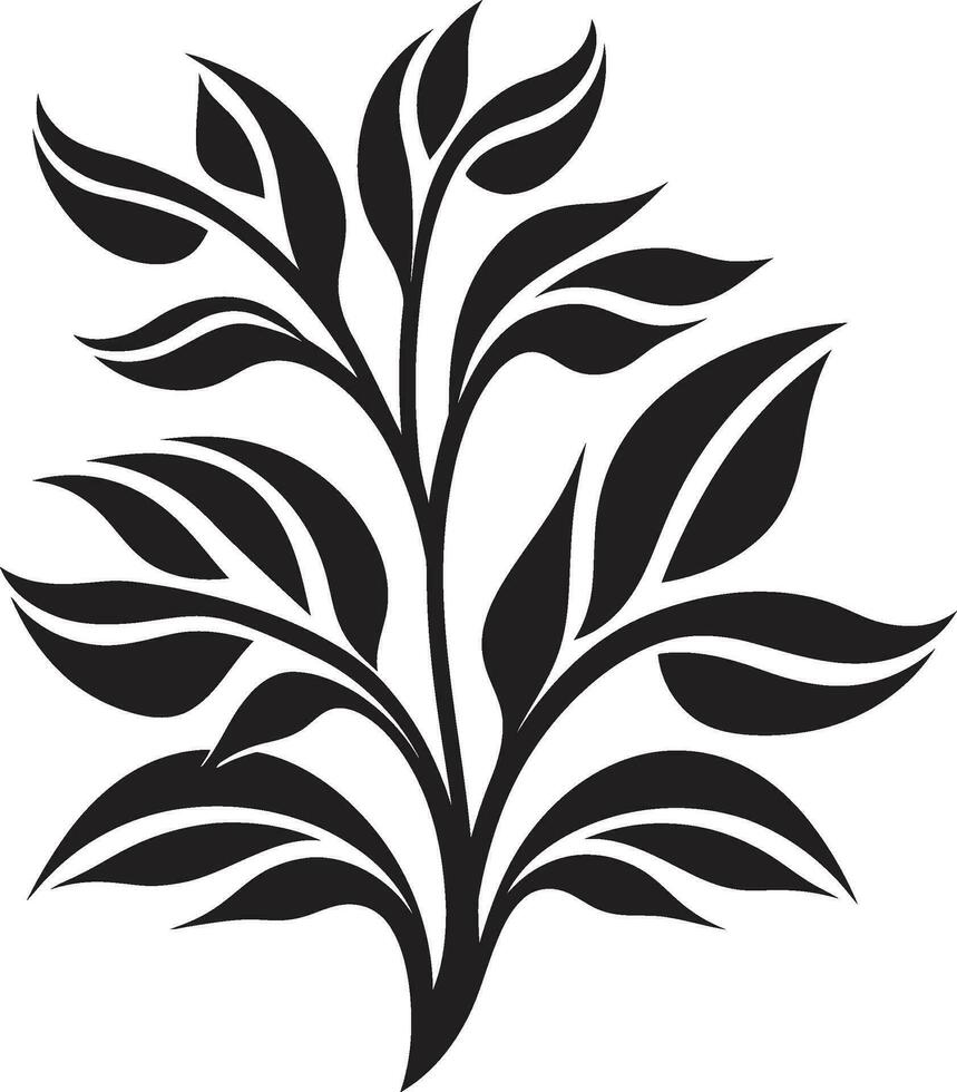 tropical flora esplendor negro vector diseño exótico floral sinfonía vector negro icono