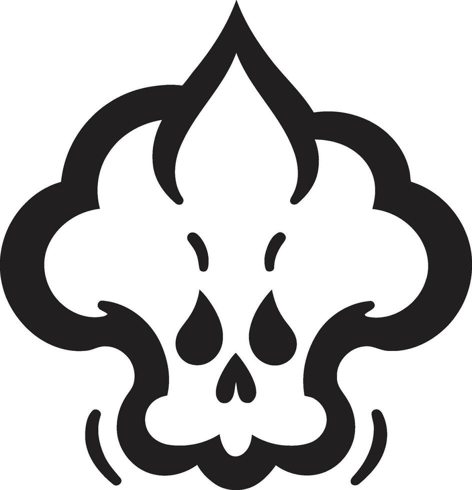 Dark Nebula Cloud Shaped Skull Insignia Enigmatic Evanesce Black Logo with Skull Cloud vector