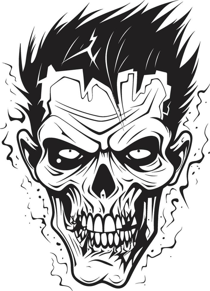 Zombies Unraveled Theme Crazy Skull Zombies Rebellion Vector Design