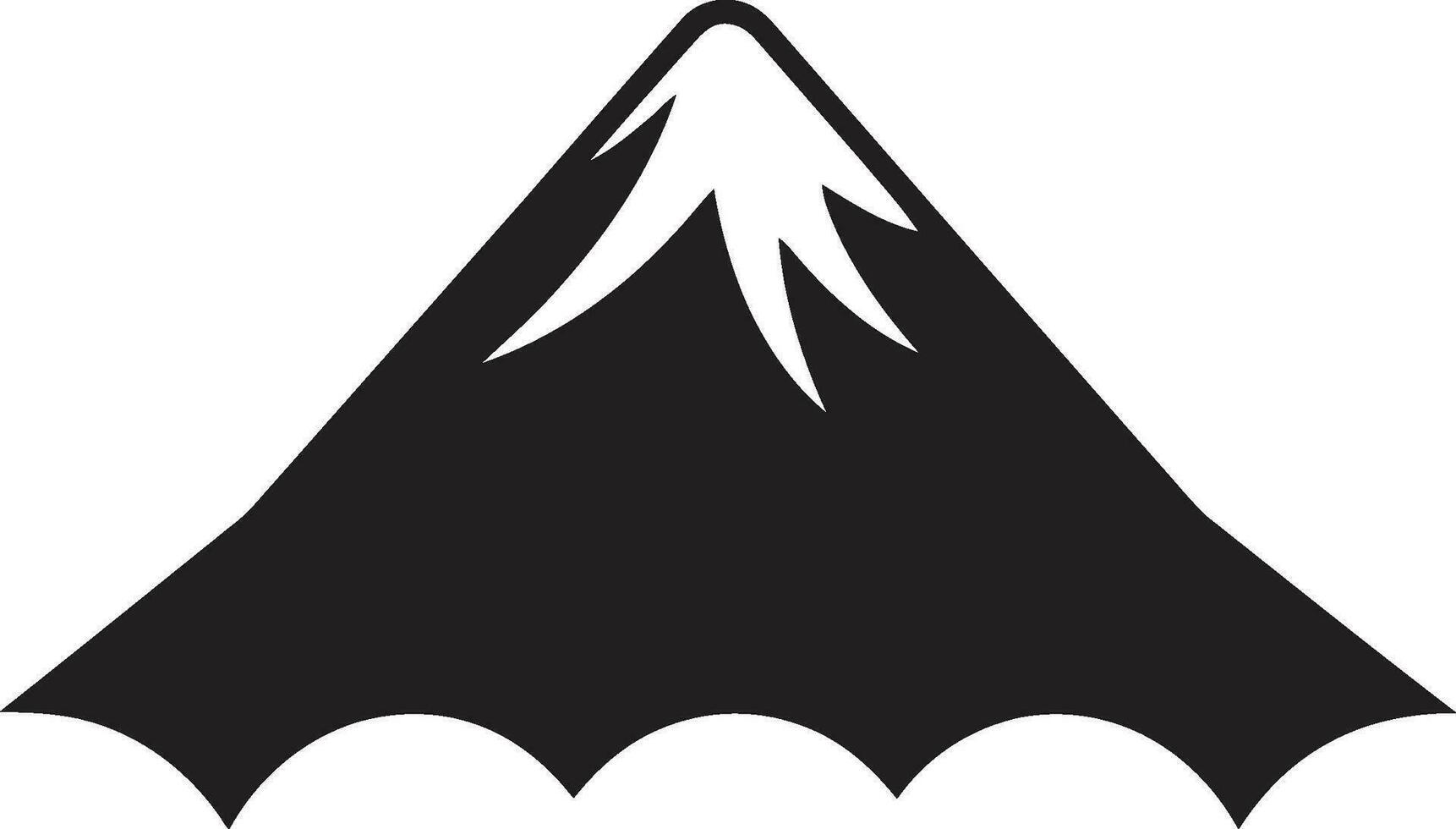 Lava Lines Volcano Mountain in Striking Black Vector Molten Marvel Black Logo for Volcanic Majesty