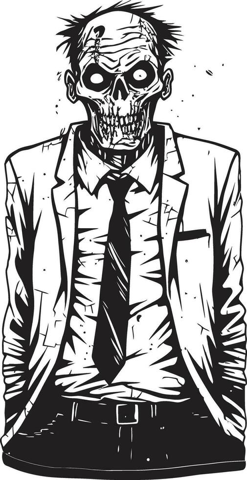 Nightmarish Zombie Persona Full Body Vector Dreadful Vector Characterization Zombie