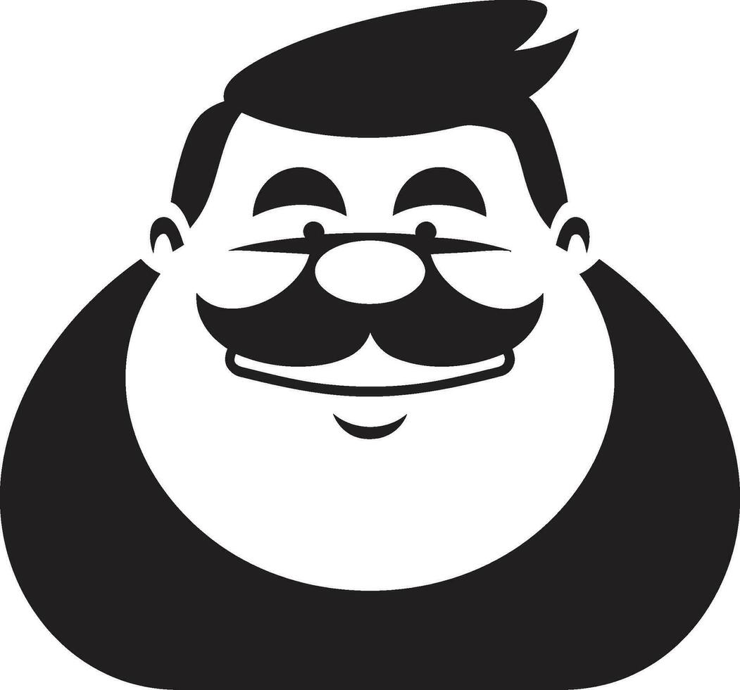 Girth Guru Black Logo of a Portly Figure Chonky Champion Vector Logo Emphasizing Obesity