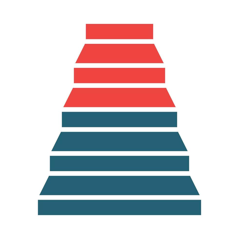 Stair Glyph Two Color Icon Design vector
