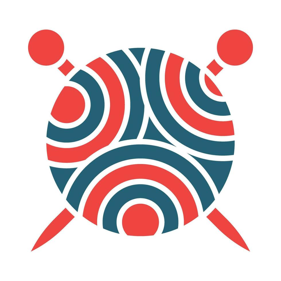 Knitting Glyph Two Color Icon Design vector