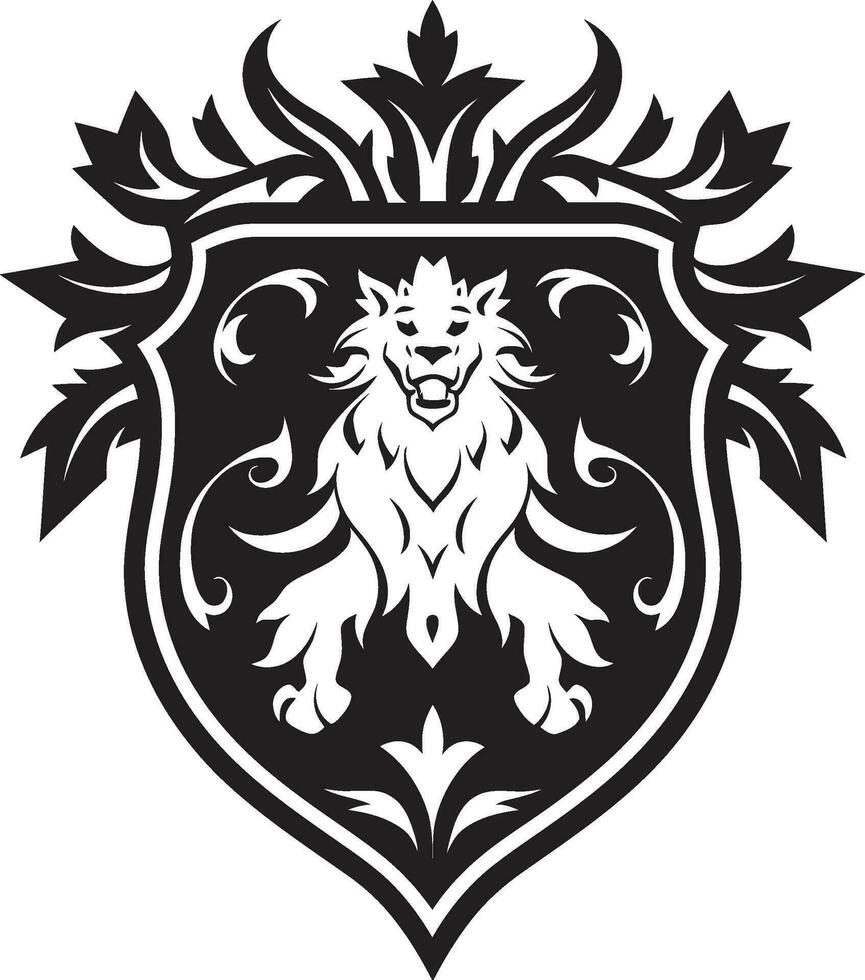 Royal Crest Black Icon Ancient Symbol Vector Emblem