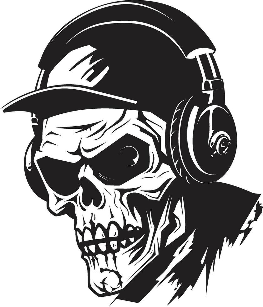Macabre Rhyme Scheme Zombie Hip Hop Design Zombie Beats Unleashed Hip Hop Vector Icon