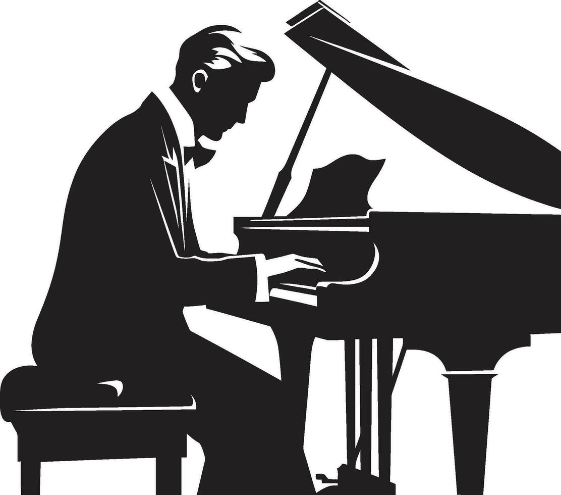 elocuente pianista vector negro diseño clásico Maestro negro vector icono
