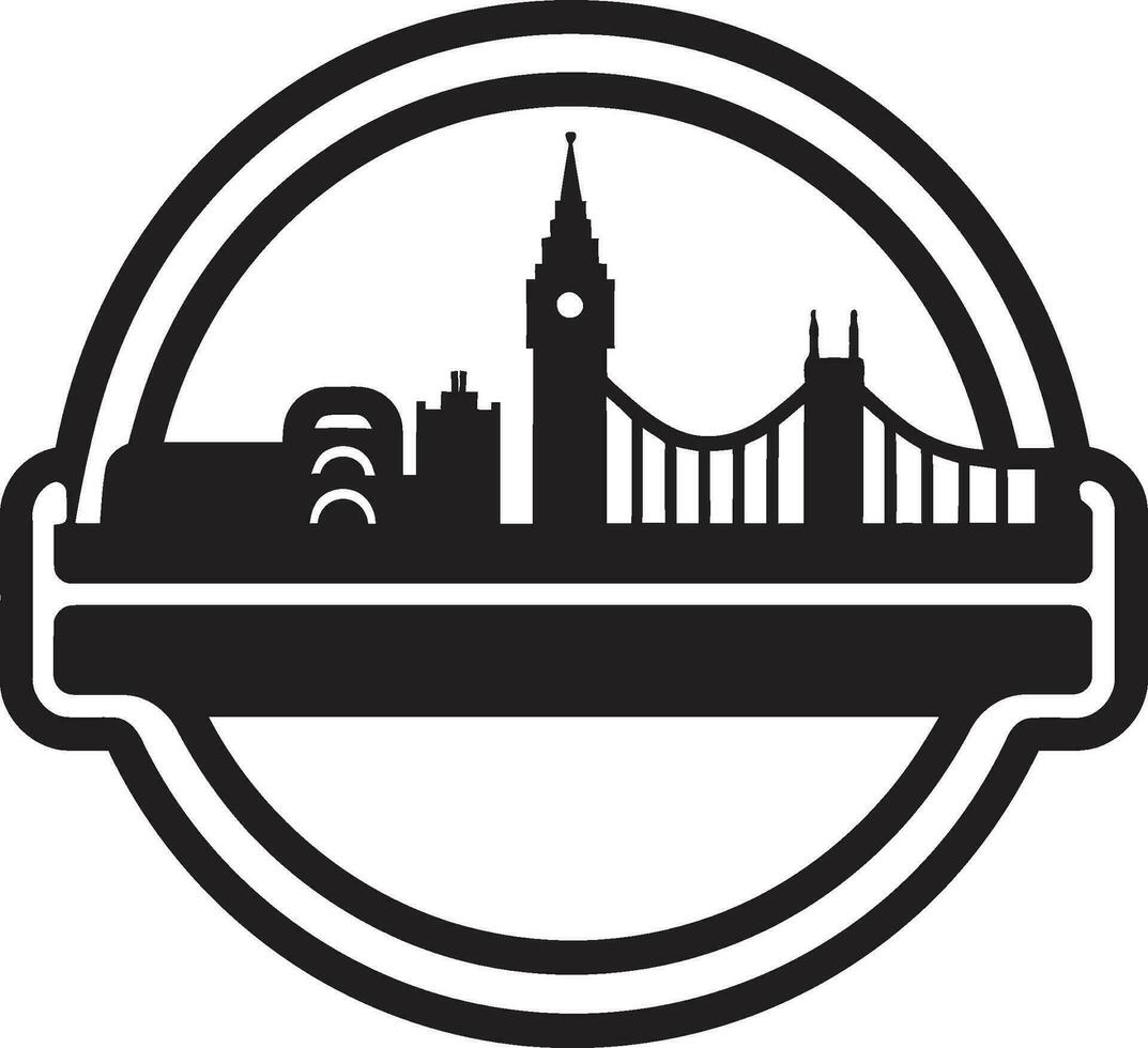 real capital emblema negro Londres diseño Támesis orilla perfil vector Londres icono