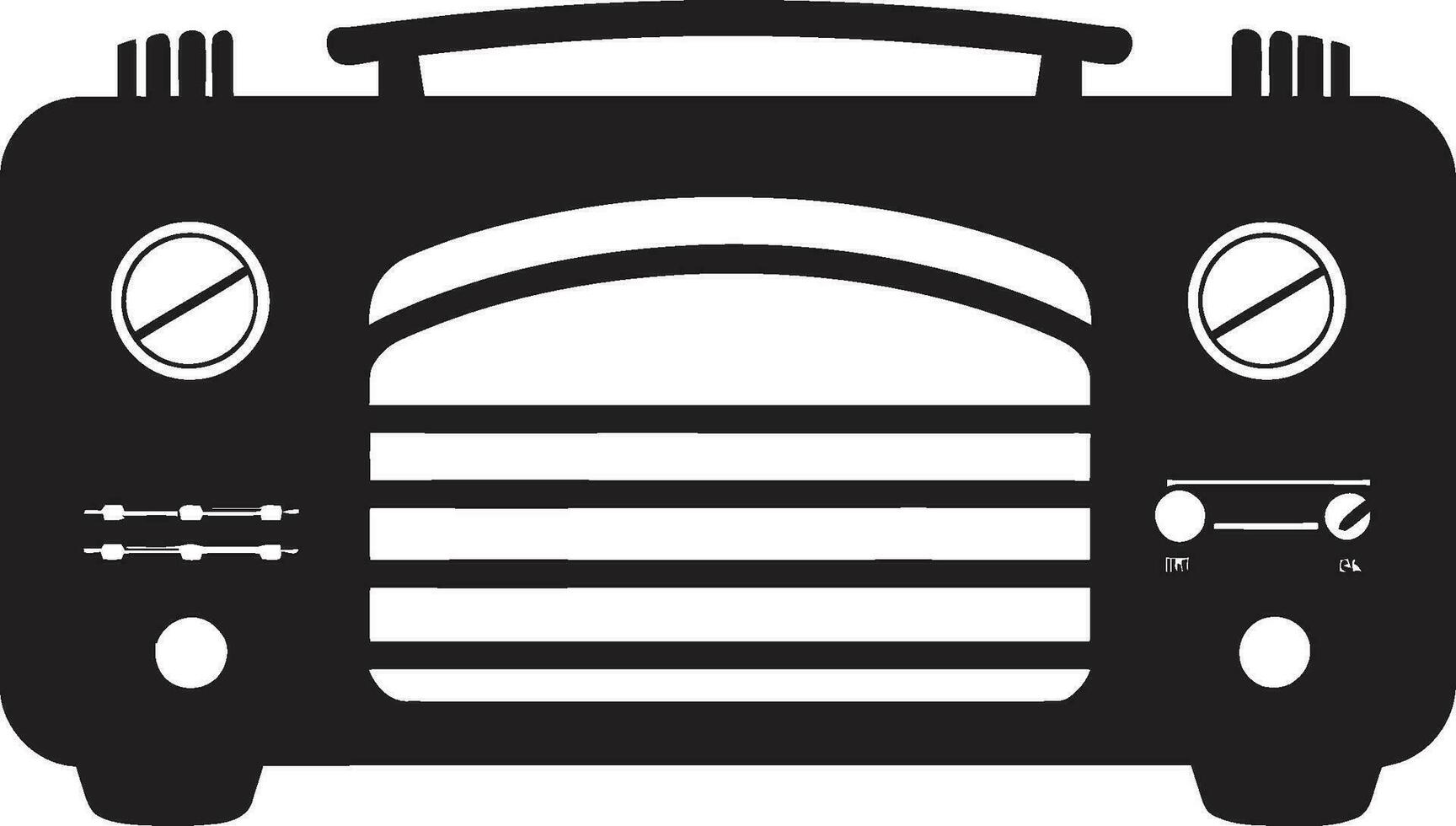 Old Fashioned Radio Charm Vector Black Design Retro Radio Set Black Vector Icon