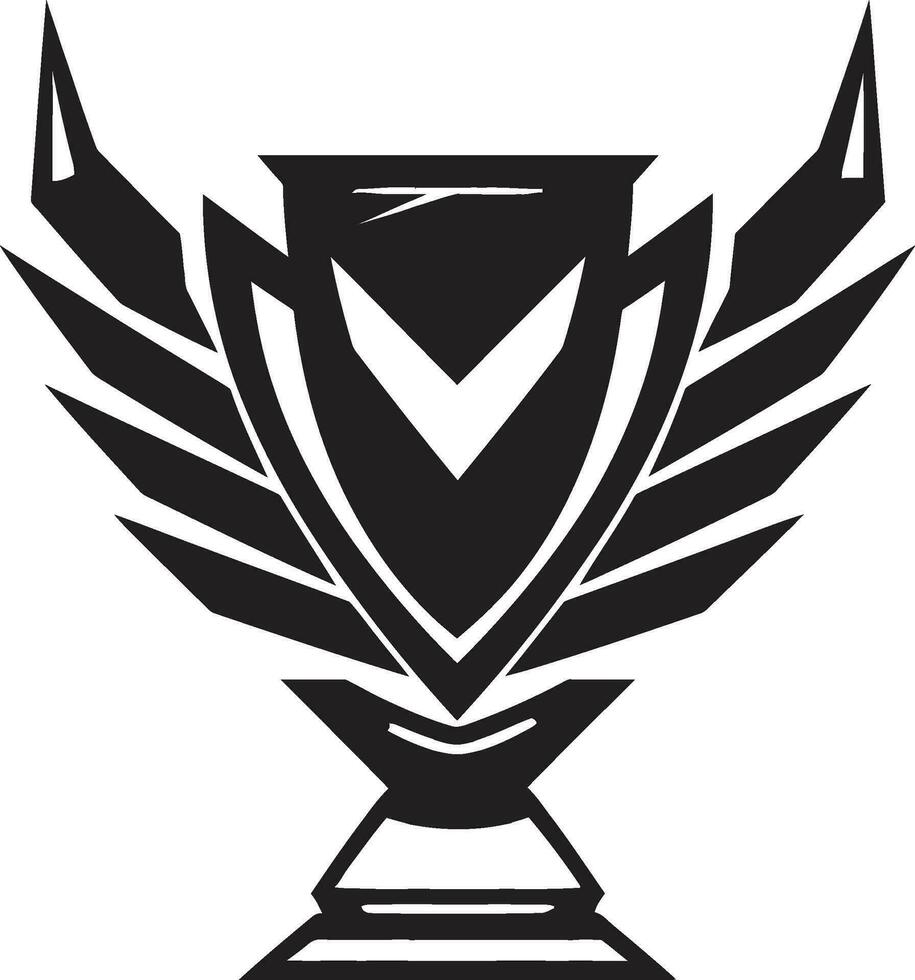 Elegant Symbol of Victory Vector Trophy Silhouette Achievement Majesty in Monochrome Emblematic Design